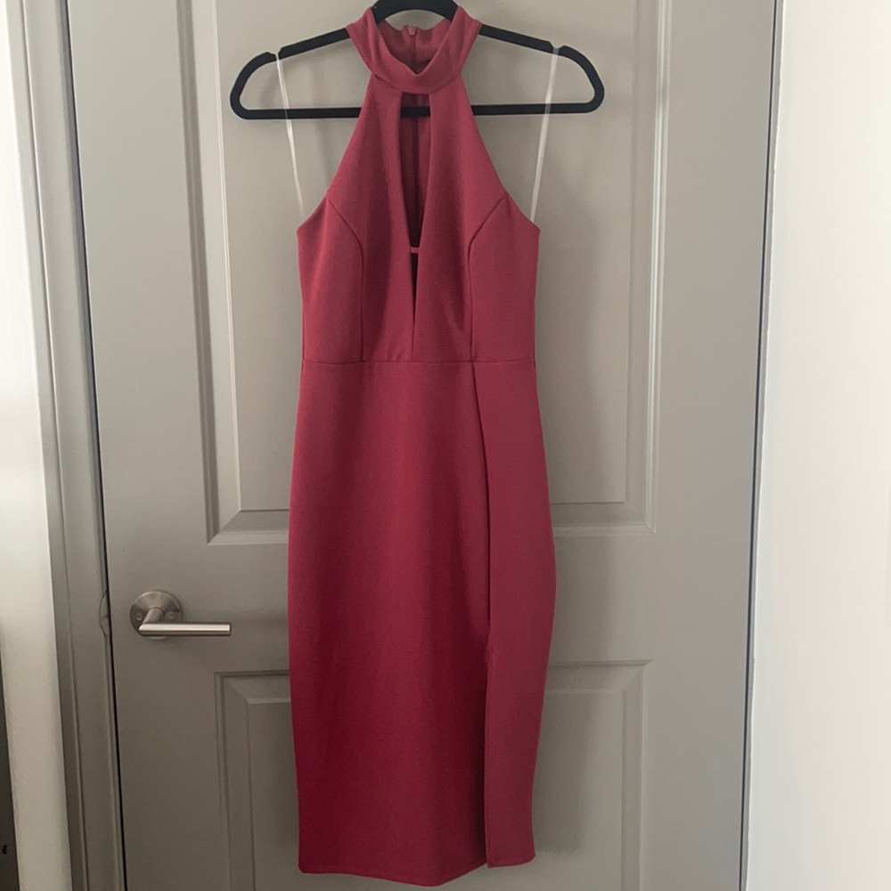 Wine colored midi dress - Burgundy
